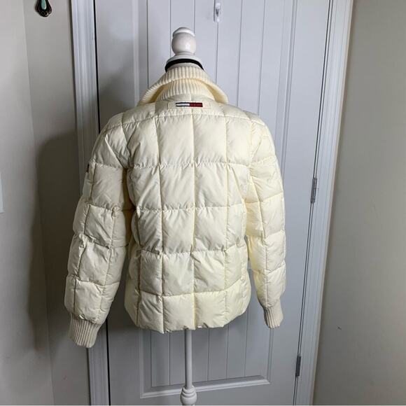 Vintage 90s Tommy Hilfiger Ski Team USA white puffer insulated jacket size large - Picture 5 of 7
